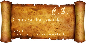 Czvetics Bernadett névjegykártya