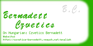 bernadett czvetics business card